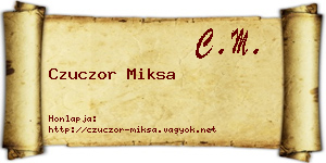 Czuczor Miksa névjegykártya